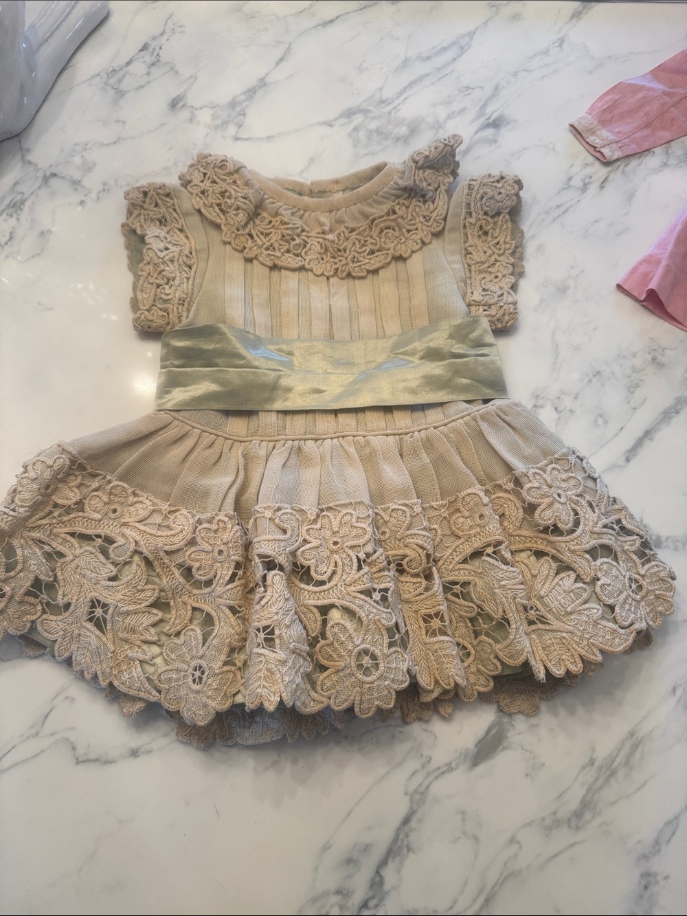 Antique French Bebe Couture Doll Dress